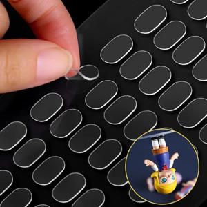 200개 투명 양면 테이프 패드 - DIY 프로젝트 및 모델 자동차 장식용 비마킹, 미끄럼 방지 접착제