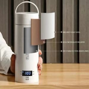450ML 전기 주전자 휴대용 차 커피 주전자 여행용 물 끓이기 보온컵 방열 물병 영어 메뉴