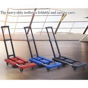 접이식 트롤리 휴대용 카트 접이식 이동 수하물 플랫베드 카트 쇼핑 카트