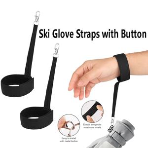 나일론 스키 장갑 끈 금속 버튼 스트랩 손목 스트랩 장갑 홀더 슬링 클립 장비 겨울 눈 스포츠 스키용 손목끈