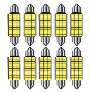 10x 에러프리 C5W C10W 3014 LED 전구 31 36 39 41 42mm, 인테리어 독서등 페스툰 자동 돔 번호판 수하물 트렁크 램프