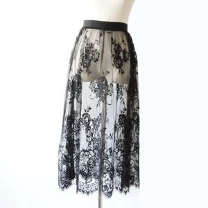 여성용 캐주얼 레이스 투명 미디 롱 스커트, 기본 스커트, 페티코트 언더스커트, 2023 여름 슬립, 새로운 패션