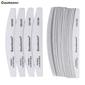 전문가용 나무 네일 파일 10 개/묶음, 180/240 버퍼, 100/180 그레이 보트 우드 사포 블록, 젤 폴리셔, 샌딩, 네일 파일