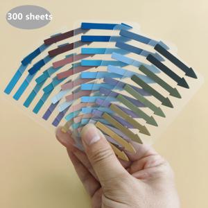 300 매 투명 형광 색인 탭 PET 화살표 플래그 페이지 마커 플래너 스티커 용 스티커 메모 사무실 학교