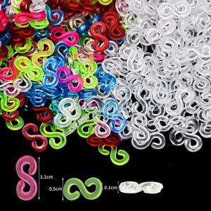 48/100/300/500/2000PCS 투명 Loom 고무 밴드 키트 DIY Loom 밴드 용 S 클립 팔찌 Charms Accessaries