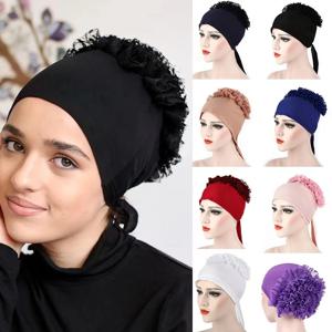 2024 새로운 이슬람 패션 여성 Hijab 스카프 스트레치 터번 보닛 넥타이 뒤로 Volumizer Underscarf 머리띠 인도 랩 Headwrap