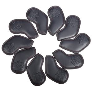 골프 다리미 헤드 커버, 합성 가죽 디럭스 클럽 헤드 커버, 해골 자수 골프채 커버, 10 개 세트 값