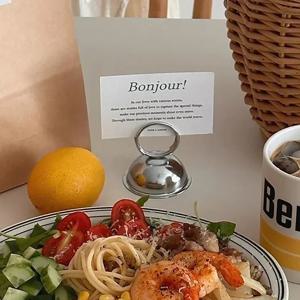 실버 스테인리스 스틸 카드홀더 미니멀리즘 인스 크리에이티브 메모 클립, 금속 메시지 사진, 장소 스탠드, 홈 오피스 액세서리