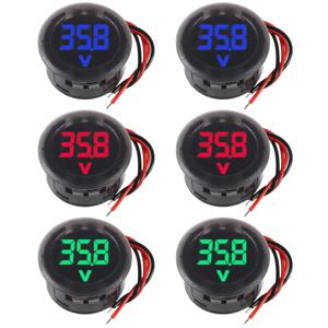 DC 4-100V 자동차 전압 게이지 LED 디지털 디스플레이 12V 24V 방수 전압계 라운드 패널 전압 측정기 볼트 감지기 테스터