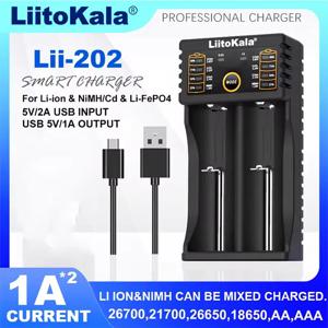 Liitokala Lii-202 U1 1.2V 3.7V 3.2V 3.85V 18650 18350 26650 18490 AA AAA 14500 21700 리튬 이온 Ni-MH 배터리 충전기