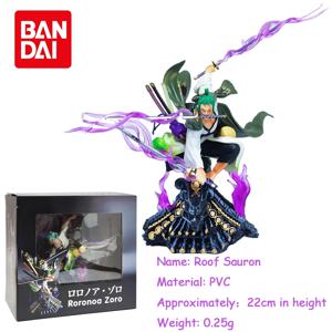 22CM Anime 원피스 액션 피규어 지붕 Sauron 세 칼 흐름 Zoro 상자 PVC 컬렉션 동상 모델 입상 장난감 소년