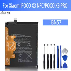 XIAOMI POCO X3 NFC/ POCO X3 PRO/전화 교체용 Bateria용 100% 고용량 BN57 배터리