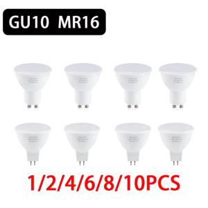 1/2/4/6/8/10pcs LED 전구 GU10 MR16 LED 스포트 라이트 12W 9W 6W 3W LED 램프 AC220V 스포트라이트 Lampada 옥수수 빛 LED 전구 홈