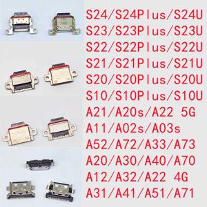 10pcs 삼성 갤럭시 S24 S23 S22 S21 S20 플러스 울트라 A22 A12 A11 A51 A71 A52 A72 A73 A03S USB 충전 포트 충전기 커넥터