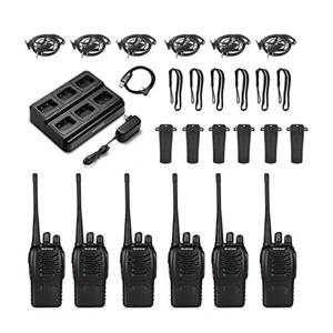 6PCS Baofeng BF-888S 워키 토키 듀얼 밴드 휴대용 장거리 대기 UHF 400-470MHz USB 햄 양방향 라디오 사냥