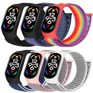 Xiaomi mi band 용 나일론 루프 스트랩 7 6 5 4 팔찌 시계 밴드 pulsera correa 손목 밴드 스포츠 Miband 7 6 5 4 3 nfc 시계 스트랩