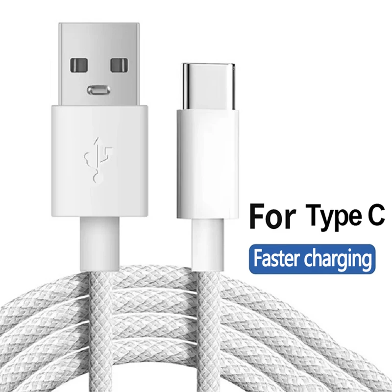 Usb A to Type C 컬러 케이블 5A Apple iPhone 15 고속 충전 Huawei Xiaomi Samsung Type C 안드로이드 제직 케이블 액세서리
