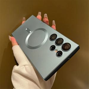 삼성 갤럭시 S24 S23 S22 S21 울트라 Fe 플러스 충격 방지 보호 커버, 맥세이프 마그네틱 무선 충전 케이스, 럭셔리