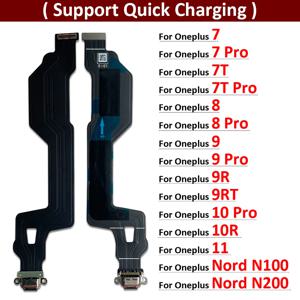 Type-C USB 충전 도크 포트 잭 커넥터 충전기 보드 Oneplus 7 7T 8 9 10 11 Pro 9R 9RT 10R Nord N10 N100 5G 용 플렉스 케이블