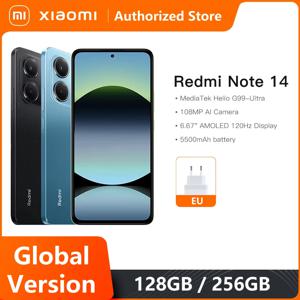 새로운 글로벌 버전 샤오미 레드미 노트 14 4G 스마트폰 128GB / 256GB ROM 미디어텍 헬리오 G99-울트라 33W120Hz AMOLED 108MP 5500mAh