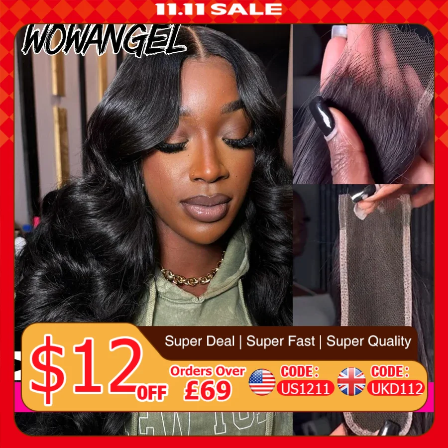 2x6 HD 레이스 클로저 전용 바디 웨이브 인간의 머리카락 미리 뽑은 피부 같은 깊은 이별 Kim K 클로저 보이지 않는 스위스 레이스 레미 헤어