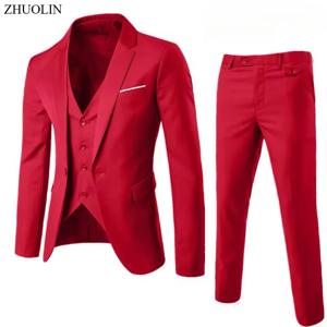 남성 우아한 정장 3피스 2블레이저 세트 웨딩 재킷 조끼 바지 클래식 2025 정장 코트 한국 의상