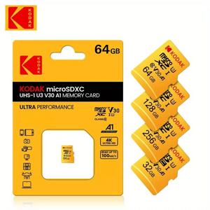 Kodak Micro SD 카드 Mini SD Class 10 32GB-256GB 용량, 스마트폰, 대시 레코더, 드론, 짐벌에 적합