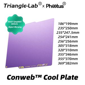 Trianglelab&Pheetus 256*256mm 콘웨브 ™   Filaments의 Cool Plate Mastery, Bambulab X1/P1/A1용 256x256mm 빌드 플레이트