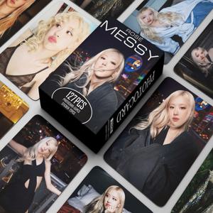 55 + 72 개/대 Kpop 새 앨범 지저분한 카드 스티커 로즈 엽서 사진 인쇄 카드 팬을위한 그림 소장 카드