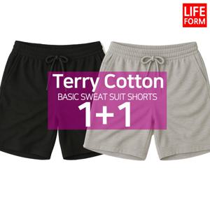 [라이프폼] 1+1 고밀도 밴딩 트레이닝 헬스 운동 츄리닝 5부 반바지 남성 여성