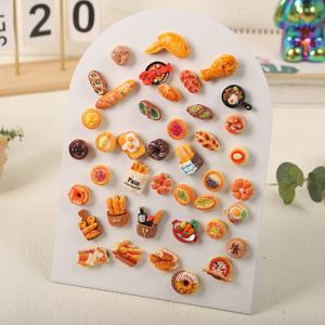 프리미엄 1/5/6/12개 미국식 빵 자석 세트; 미니 레진 음식 냉장고 스티커 (홈데코용)