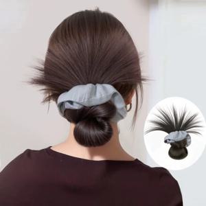 한국 스타일 낮은 묶음 치킨 깃털 헤어 번 클립 여성용 부드러운 블루 대장 헤어 루프 꽃봉오리 가발
