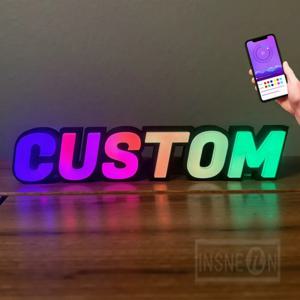 맞춤형 3D LED 컬러 글자 스마트 제어 개인 맞춤형 조명 사인 전면 조명 LED 아크릴 벽 장식 (비즈니스 또는 가정용)