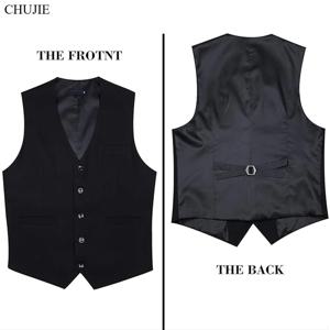 남자 정장 조끼 조정 가능한 뒤 슬림 맞는 웨딩 신랑 공식 양복 조끼 신부 파티 2025 Gilet 고품질
