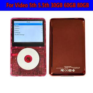 아이팟 비디오 5세대/5.5세대 30GB 60GB 80GB용 클리어 레드/클리어 그린 비디오 전면 하우징 케이스 커버, 레드 그린 후면 커버