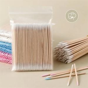 전문가용 양면 면봉(100/500개) - 마이크로블레이딩, 네일 아트, 속눈썹 연장 및 메이크업 청소용 파인 포인트