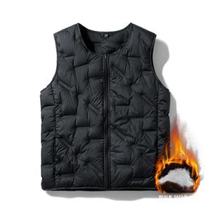 패셔너블한 남성용 다운 재킷 조끼 짧고 가벼운 라운드 넥 솔리드 컬러 초가을 스포츠 조끼 도시 스타일 아우터웨어