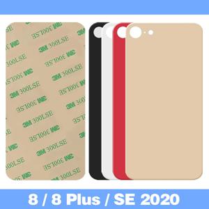 아이폰 8 / 8 Plus / SE 2020용 대형 카메라 홀 후면 유리 패널 배터리 백 커버 하우징 케이스 (3M 접착제 추가)