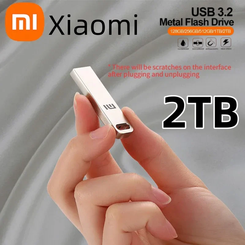 샤오미 USB 3.2 플래시 드라이브 2TB 메탈 U 디스크 고속 타입C 메모리 스틱 방수 저장 장치 PC 휴대폰 데이터 전송 휴대용 인기 상품