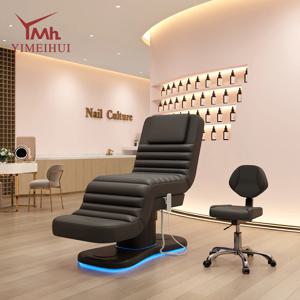 럭셔리 3모터 전동 미용 의자, 조절 가능한 페이셜 마사지 테이블, 속눈썹 시술용 베드 포함 (뷰티 살롱용)