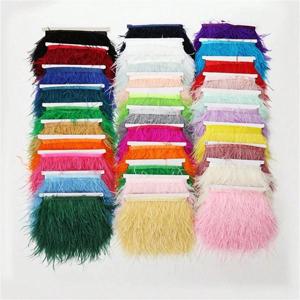 1/5/10M 타조 깃털 트림 8-10cm 깃털 프린지 리본 DIY 의류 봉제 의류 깃털 웨딩 드레스 장식 액세서리