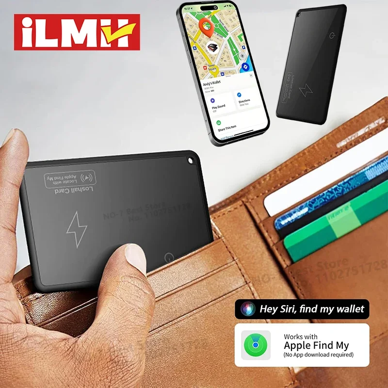 지갑 추적기 카드 무선 충전 추적 위치 Gps 로케이터 Iphone용 스마트 태그 Apple 장치 내 Airtag 찾기 GPS 로케이터