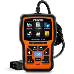 FOXWELL NT301 자동차 obd2 스캐너 라이브 데이터 확인 엔진 라이트 전문 정비공 obdii 코드 리더 진단 도구