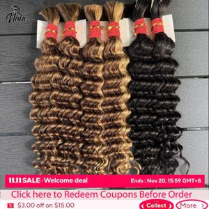 나비 딥 웨이브 보헤미안 브레이즈 인모 버건디 레드 허니 블론드 브레이딩 헤어 벌크 노 웨프트 버진 헤어 익스텐션 (땋기용)