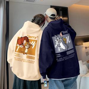 스웨터 후드 티 톰과 제리 프린트 봄과 가을 커플 가을과 겨울 루즈 스타일 만화 코트 패션 스트리트웨어