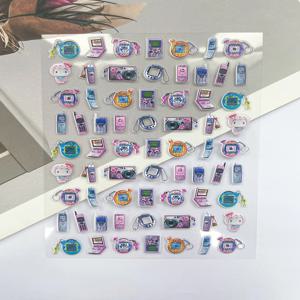 슈퍼 미니 폰 산리오 헬로키티 레오파드 프린트 러기지 태그 네일 아트 DIY 노트북 폰 케이스 물병 방수 스티커