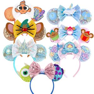 미키 마우스 귀 머리띠 여성용 신데렐라 하이힐 신발 성 활 머리띠 의상 만화 테마 이벤트 생일