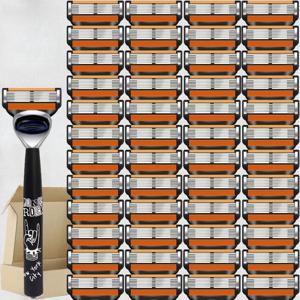 고품질 남성용 안전 면도기 6중 독일산 스테인리스 면도날 수동 면도기 교체용 커터 헤드