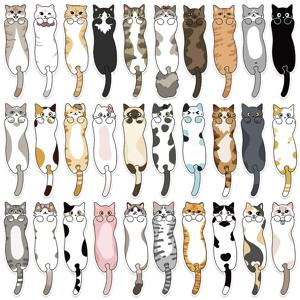 30PCS 만화 고양이 북마크 시리즈 간단한 휴대용 예술적 크리 에이 티브 재료 읽기 종이 북마크 DIY 북마크