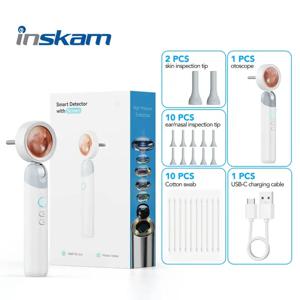 스마트 귀 내시경 카메라 90 °   쉬운 시청을 위한 회전식 헤드 12개의 교체용 헤드가 포함된 1080P HD 카메라/코/피부